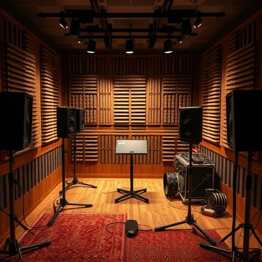 Professional audio recording in a soundproofed studio